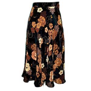 Vintage Jonathan Martin Floral Full A-Line Midi Skirt Sz XS/S